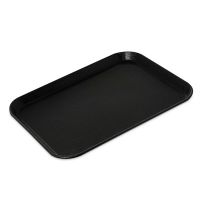 CARL-1410GR004 13-13/16" x 10-5/8" Rectangular Serving Tray (Black) - Griptite