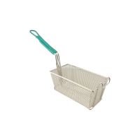 ALLP-26-4654 12-1/8" x 6-5/16" Rectangular Twin Fry Basket (Teal Handle)