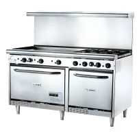 60" 4-Burner Gas Restaurant Range with 36" Griddle - HDC Series