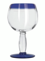 LIBB-92314 21 oz. Cocktail Glass with Cobalt Blue Rim & Foot - Aruba
