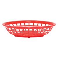 TABL-1071R 7-3/4" x 5-1/2" Oval Side Order Basket (Red)