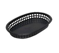 TABL-1076BK 10-1/2" x 7" Oval Platter Basket (Black) - Chicago