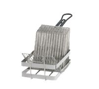 TABL-41 Tostada Fry Basket (Black Handle) - Holds (17) 6" Tostada Shells