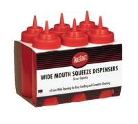TABL-C11663K 16 oz. Squeeze Dispenser 6-Pack (Ketchup) - WideMouth