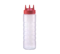 VOLL-3324-13191 *SPECIAL* 24 oz. Wide Mouth Squeeze Bottle (Clear/Vista Green Cap) - Tri Tip
