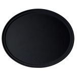 CAMB-2900CT110 23-1/2" x 28-7/8" Oval Serving Tray (Black Satin) - Camtread