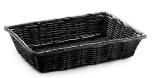 TABL-2488 14" x 10" Rectangular Hand-Woven Basket (Black)