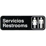 TABL-394588 3" x 9" Sign (Servicios/Restrooms)