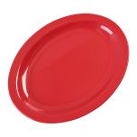 CARL-KL12705 12" x 9" Oval Melamine Platter (Red) - Kingline