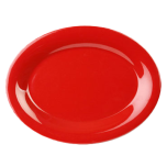 THUN-CR209PR 9-1/2" x 7-1/4" Oval Melamine Platter (Pure Red)