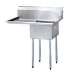 18" x 18" 1-Compartment Sink with 19" Left-Hand Drainboard