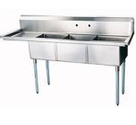 3-Compartment Sink with 18" Left-Hand Drainboard