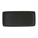 TUXT-VBZ-140Y 14" x 6-5/8" Embossed Porcelain Tray (Matte Black) - Zion