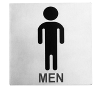 TABL-B10 5" x 5" Stainless Sign (Restroom "Men")
