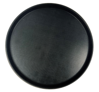 CARL-1600GL004 16-7/16" Round Serving Tray (Black) - GripLite