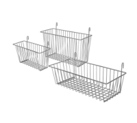 CROW-FWMBSKT17710CH 17.375'' x 10'' x 7.5'' EZ-Wall Basket Shelf (Chromate Finish)