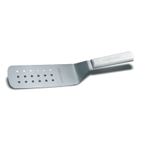 DEXT-PS286-8PCP 8" x 3" Perforated Turner (White Handle) - Sani-Safe
