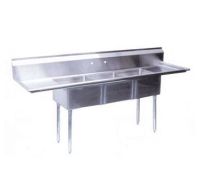 PATR-MKS3-2D-18 3-Compartment Sink with 9-1/2" Side Splash