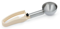 VOLL-47372 3.2 oz. Extended Length Disher with Ergonomic Handle (Ivory) - Size 10