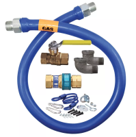 DORM-16100KIT48 48" Moveable Gas Connector Kit (334,000 BTU/hr) - Blue Hose