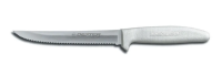 DEXT-S156SC-PCP 6" Scalloped Edge Utility Slicer (White Handle) - Sani-Safe
