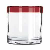 LIBB-92302R 12 oz. Rocks Glass with Red Rim - Aruba