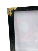 RISC-TED8.5X14DS-04 8.5" x 14" Double Pocket 4-View Menu Cover (Black & Gold)