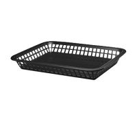 TABL-1079BK 11-3/4" x 8-1/2" Rectangular Platter Basket (Black) - Mas Grande