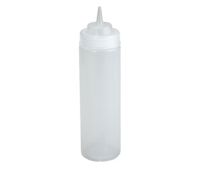 WINC-PSW-24 24 oz. Wide Mouth Plastic Squeeze Bottle 6-Pack (Clear)