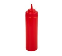 WINC-PSW-24R 24 oz. Wide Mouth Squeeze Bottle 6-Pack (Red)