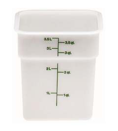 CAMB-4SFSP148 4 Qt. CamSquare Food Storage Container (Natural White w/Green Graduation)